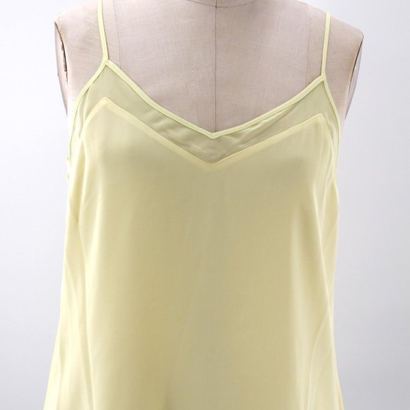 Calvin Klein Yellow  Women's Solid V-Neck Woven Cami Top Size M - Picture 1 of 7